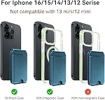 Phone Card Holder Wallet Compatible with MagSafe, Magnetic Attachment with Kickstand (Blue)