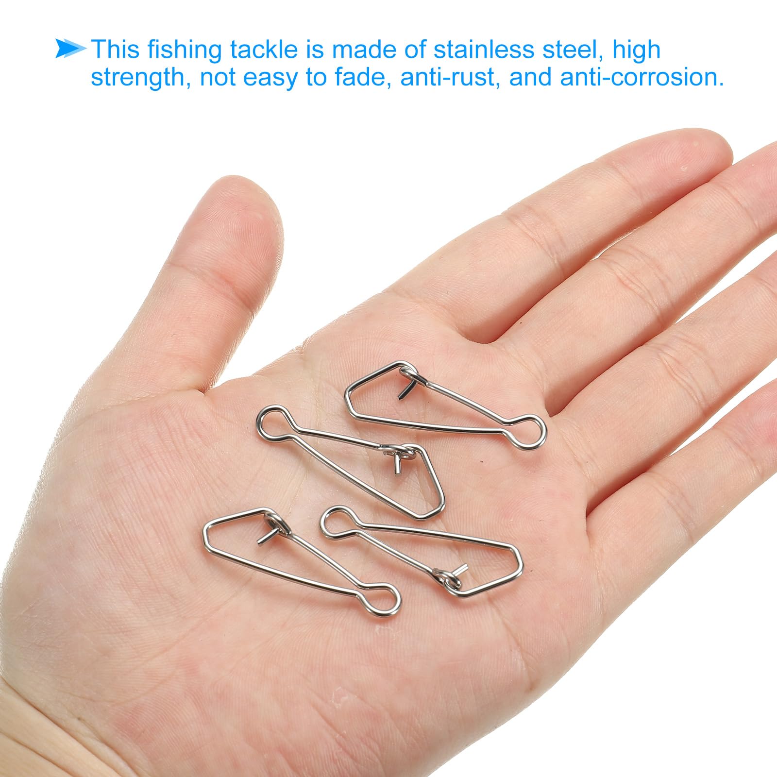 PATIKIL High Strength Fishing Snaps, 50 Pack 125 Lbs Stainless Steel Line Pin Connector Swivels Clips Quick Change for Fishing Lures Freshwater Saltwater, White - Image 4