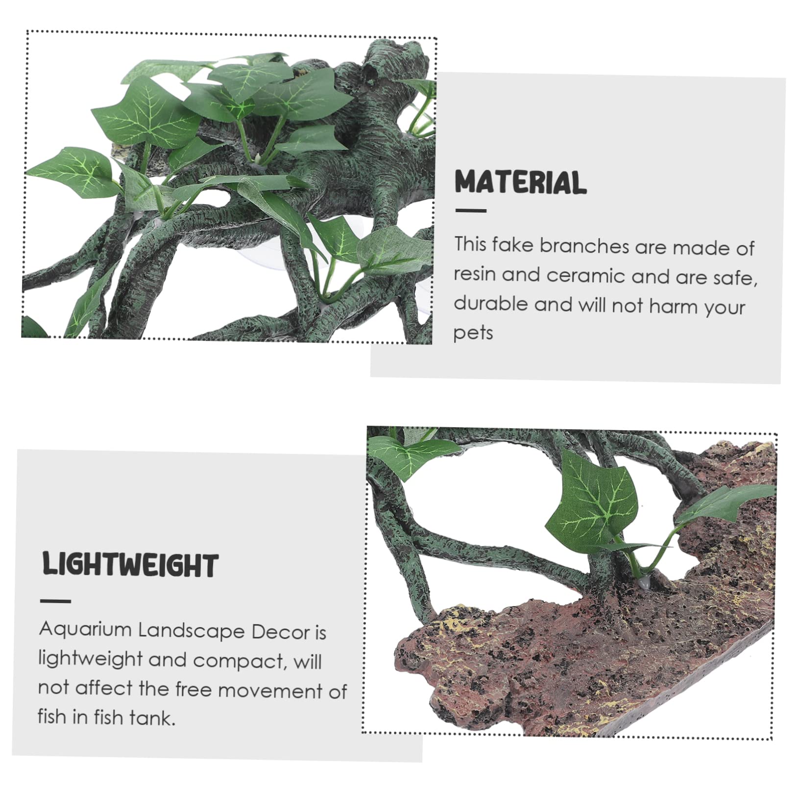 Sosoport Resina di simulazione Decorazione per vasca Decorazioni per terrari pompa ad aria dell'acquario albero finto contenitori accessori drago barbuto accessori per rettili per l'habitat