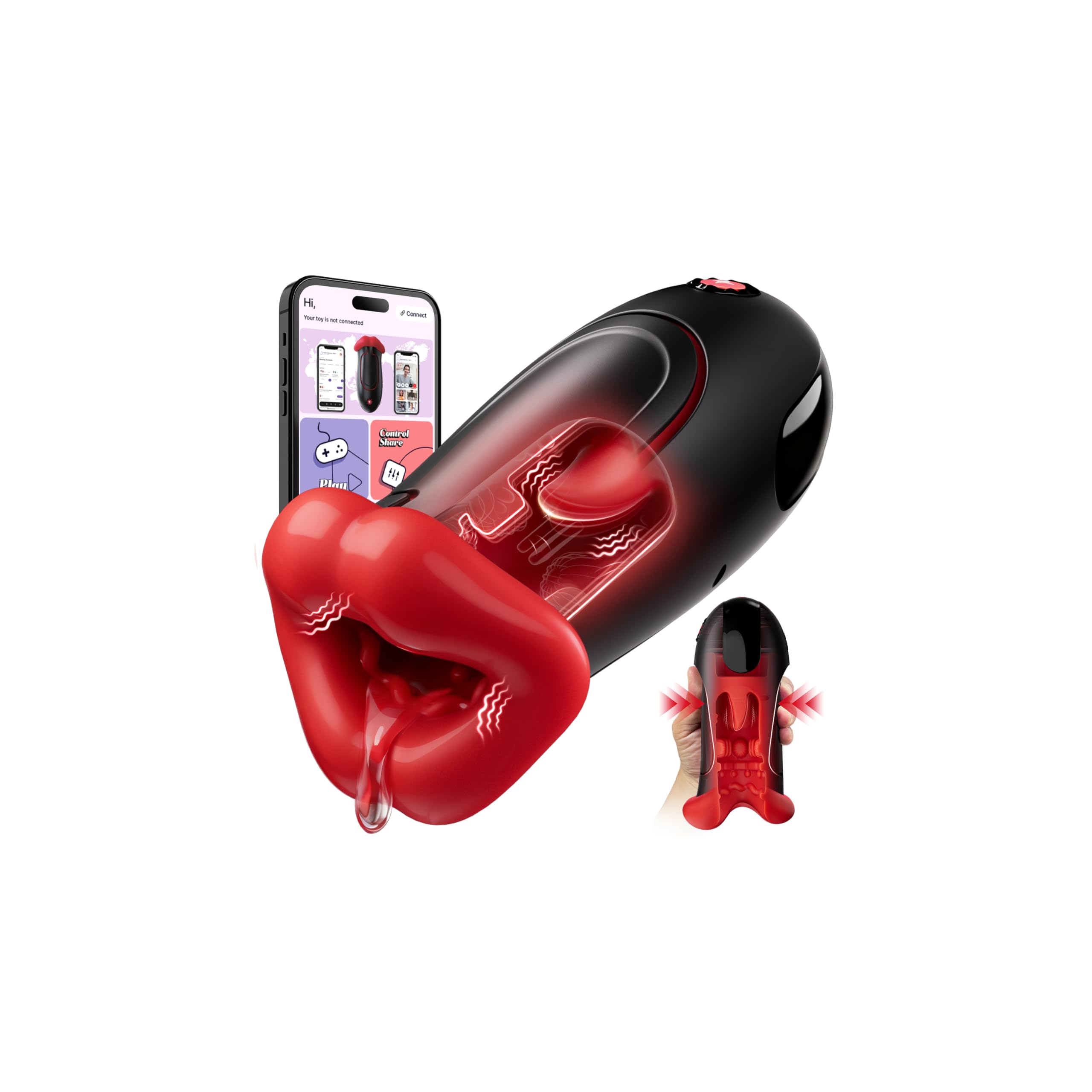 Sextoyse Homme Sexmasturbâteur, Contrôle de APP Masturbateur Vaginette ultra Réaliste pour Homme, Masturbateurs Masculins Sextoy avec 10 Vibrations Sex Toys