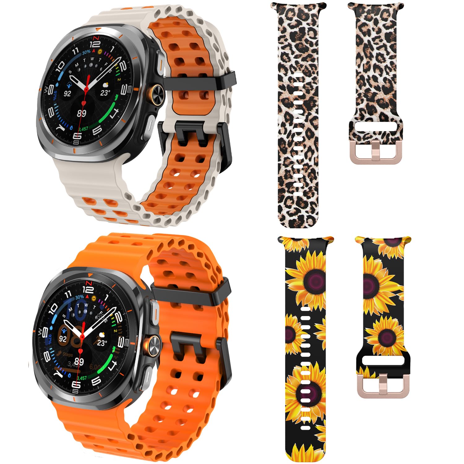 DEALELE Bands Compatible with Samsung Galaxy Watch 7 Ultra (47mm), Soft Football Pattern Silicone Replacement Strap for Galaxy Watch Ultra 47mm Women