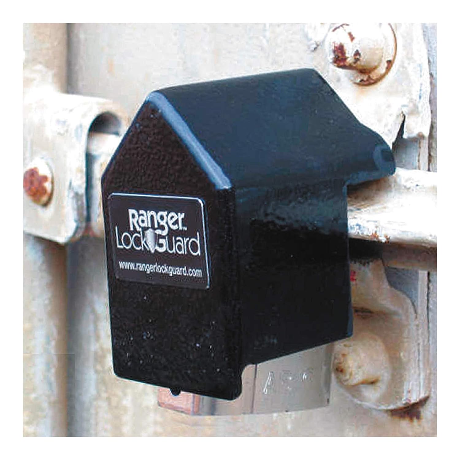 Padlock Guard,Hardened Steel,Blk,2-3/4"L