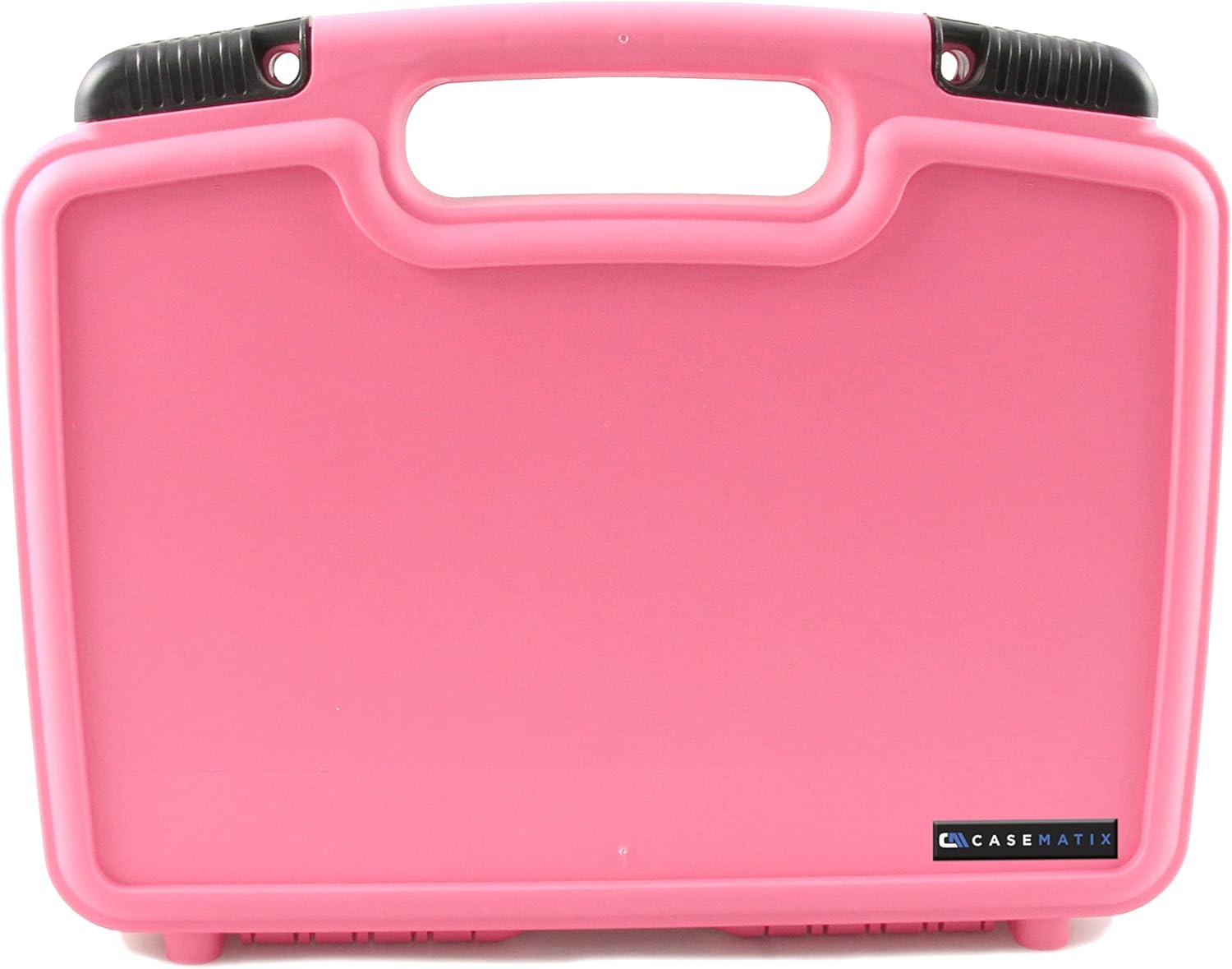 CASEMATIX 12" Customizable Foam Case for Portable Electronics - Hard Carrying Case with Pre-Diced Foam Interior for Pico Projector, Microphone, Recorder and More, Pink