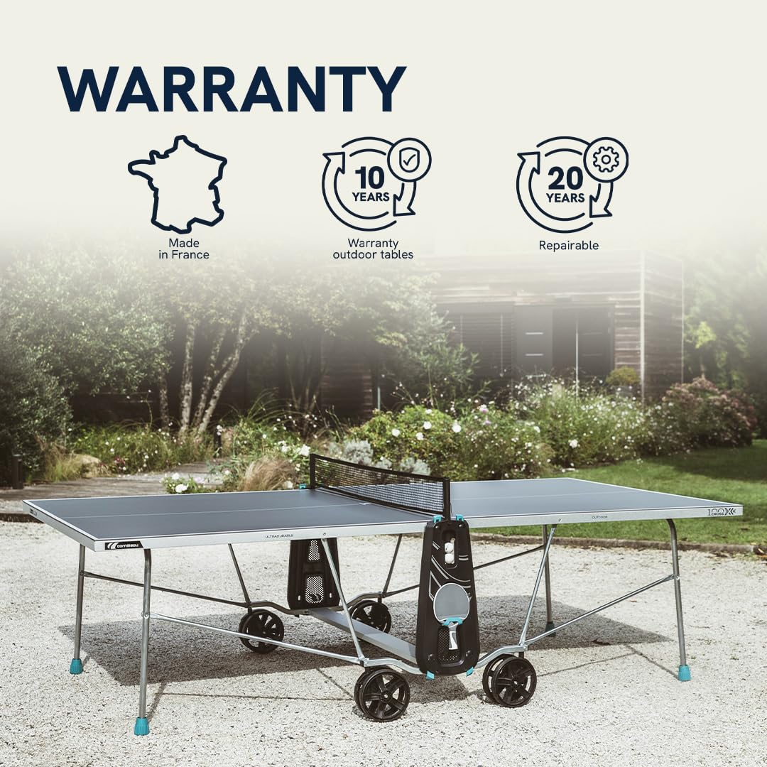 CORNILLEAU – Mesa de Ping Pong Exterior 100 x Exterior – Laminado de 4 mm – FFTT – Compact Technology – SOFTMAT – Azul o Gris