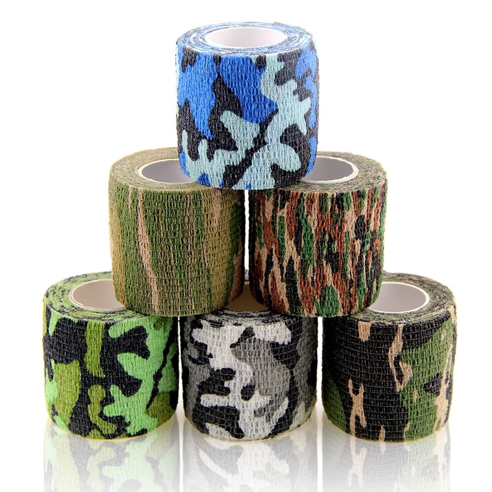 AUPCON Vet Wrap Cohesive Bandages Bulk Self Adhesive Bandage Wrap Self Adherent Wrap Non-Woven for Dogs Pet Animals & Ankle Sprains & Swelling 2 Inch x 5 Yards (2 Inch Camo)