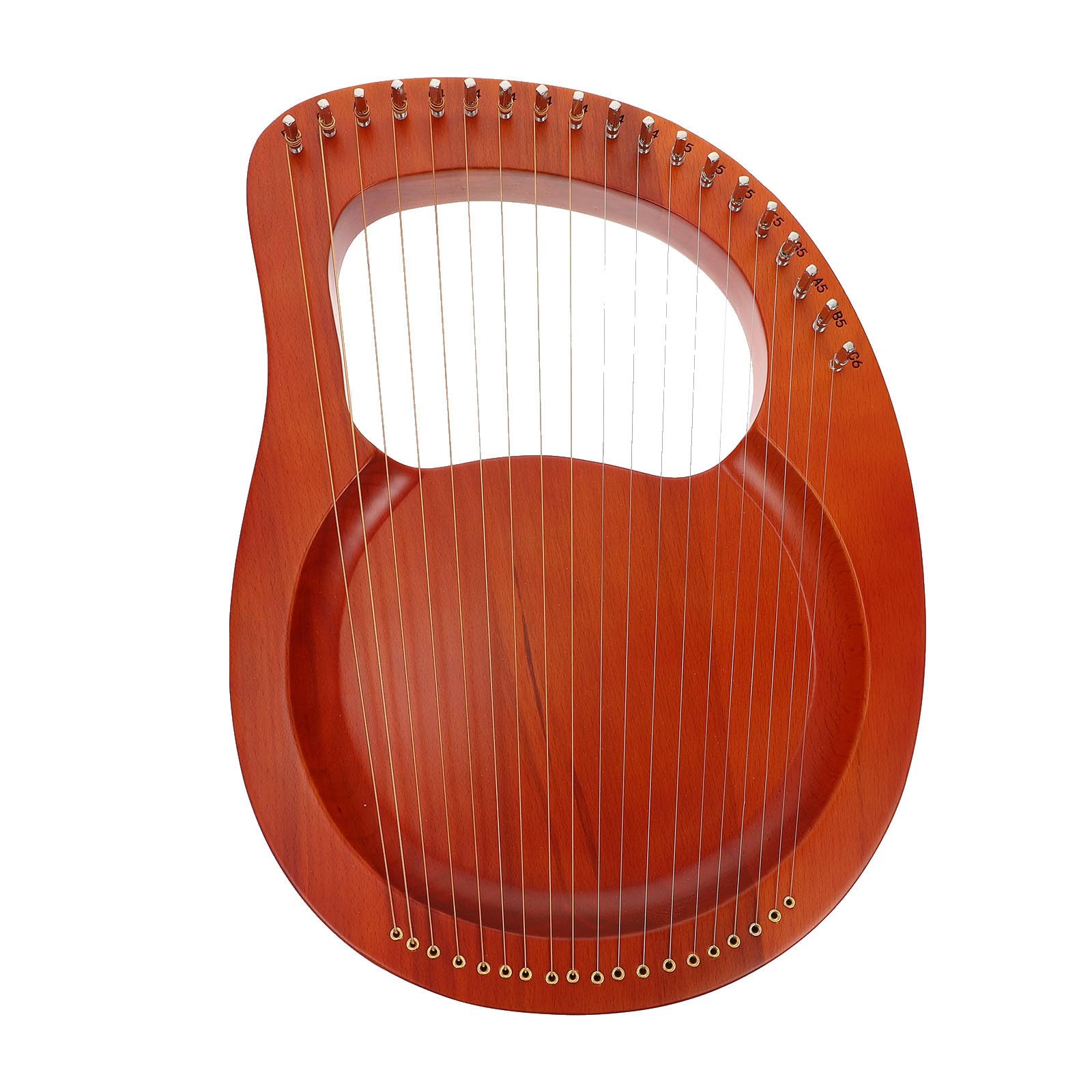 Strumento Musicale Lira Portatile 19 Corde Metalliche, Design Antico, Materiale Plastico Marrone, Suono Melodioso e Rilassante, Accessori Inclusi