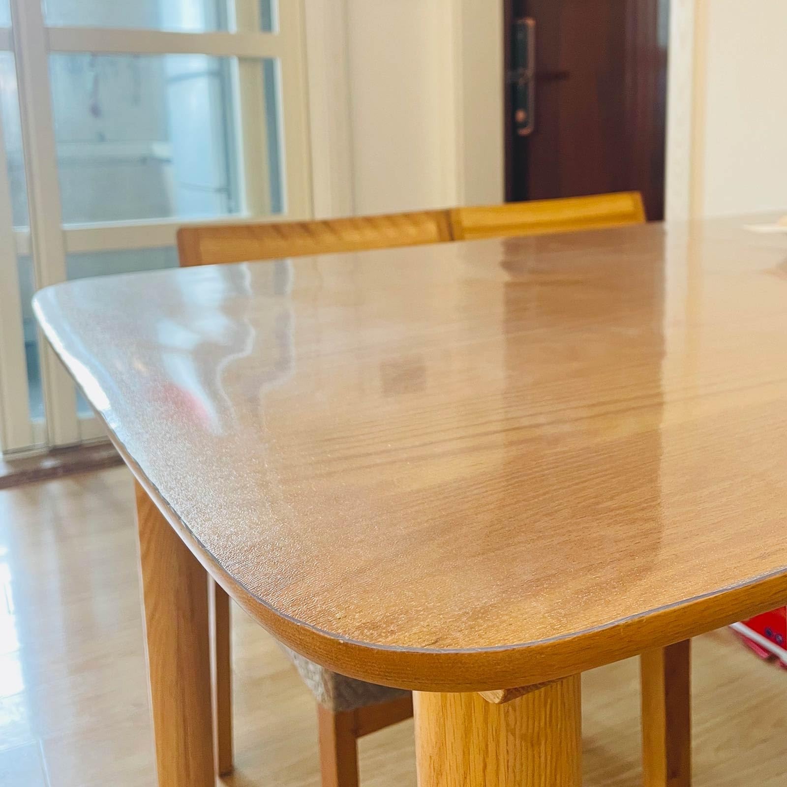 Copertura Protettiva per Scrivania Trasparente Copritavolo in PVC Lavabile Copritavolo Rettangolare Trasparente Lavabile per Scrivanie, Cucine, Sale da Pranzo (Trasparente, Satinato)(Clear,90x120cm/35