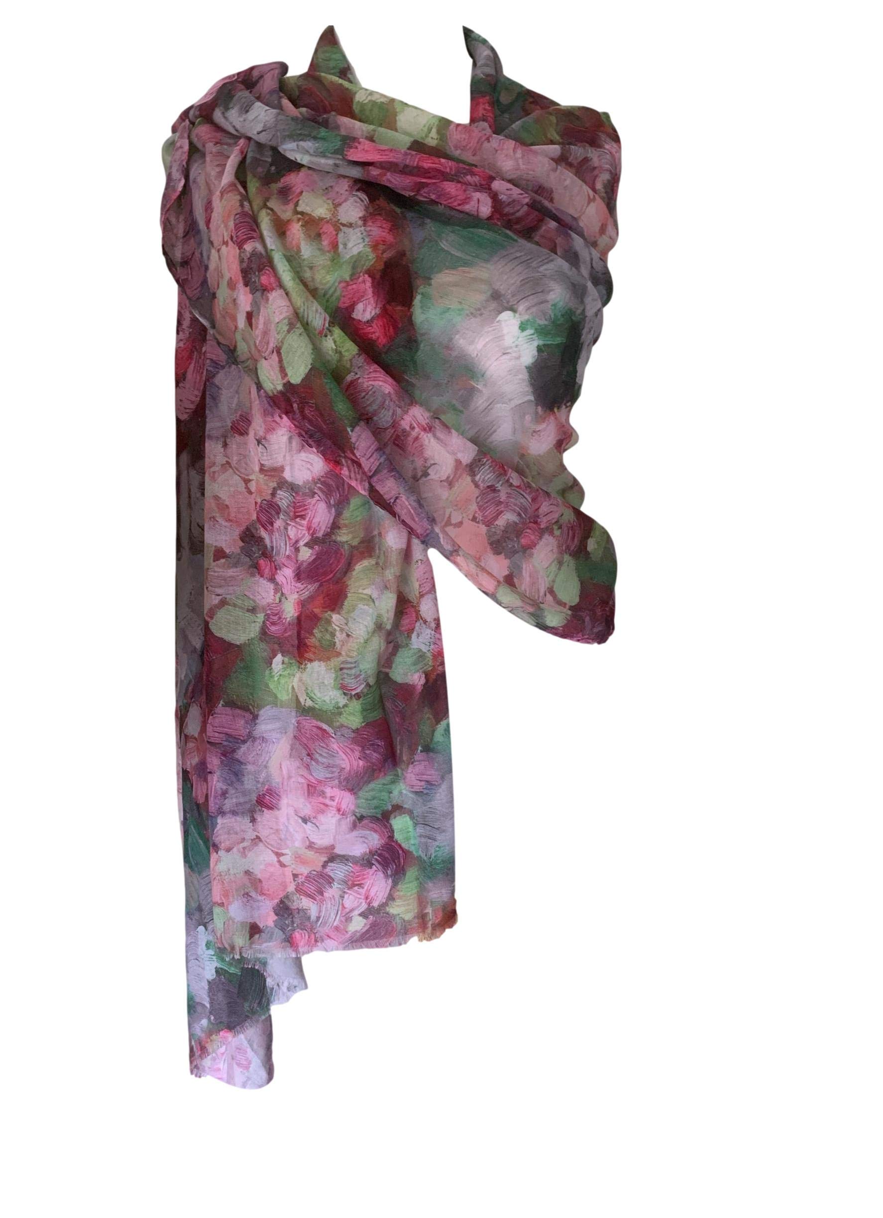 Purple Possum® Floral Wrap Ladies Abstract Flower Print Large Flowers Shawl Pashmina (Pink)