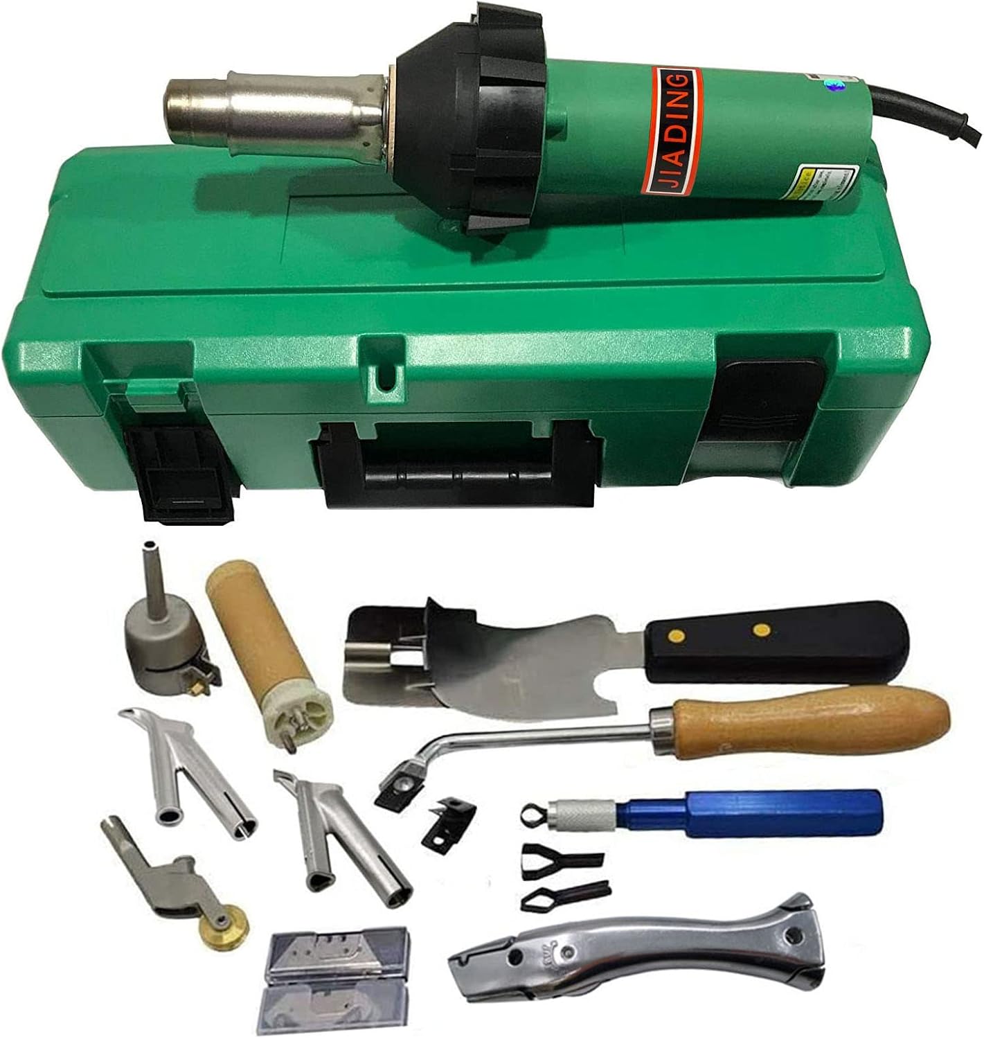 110V 1600W Plastic Welding Gun PVC Hot Air Kit Heat Gun Industrial Professional Welding Tool Plastic Case Packing Various Accessories