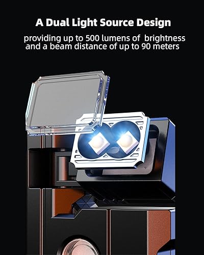 Miniatura 3 de Linterna EDC recargable 2026 con cabezal de lámpara giratorio, mini linterna súper brillante de 500 lúmenes, linternas portátiles de bolsillo plano
