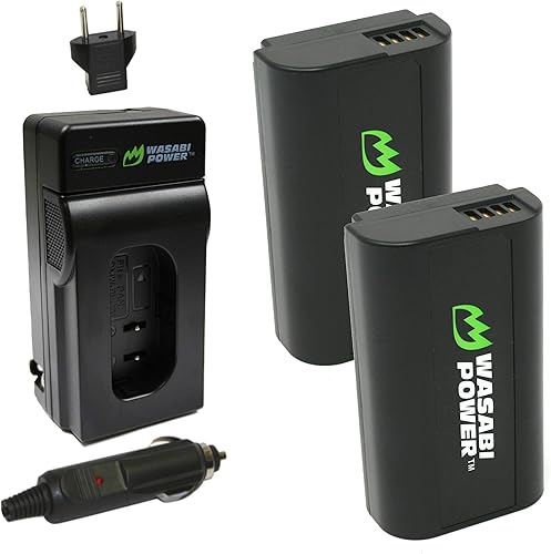 Wasabi Power Batería (paquete de 2) y cargador para cámaras sin espejo Panasonic DMW-BLJ31 y Panasonic Lumix DC-S1, DC-S1H, DC-S1R, LUMIX S Series