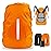 LAMA 2 Pack Waterproof Rain Cover for Backpack, Reflective Rucksack Rain Cover for Anti-dust/Anti-Theft/Bicycling/Hiking/Camping/Traveling/Outdoor Activities (1 Pcs Black + 1 Pcs Orange, M)