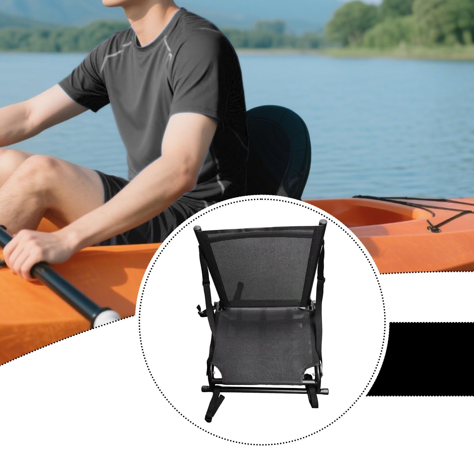 Asiento de Kayak con Respaldo Plegable para Pesca, Y Canoa