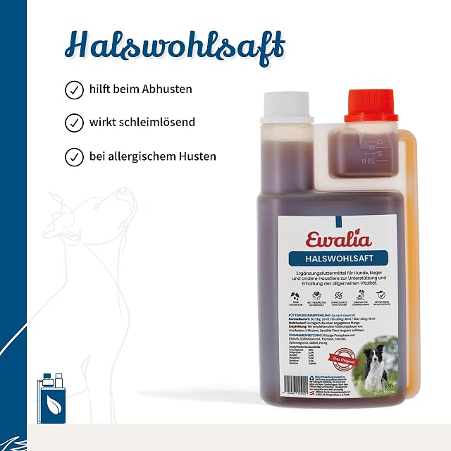 Foto 2 de 4 de Ewalia Zumo de garganta para perros: cura natural de las vías respiratorias, calmante y calmante
