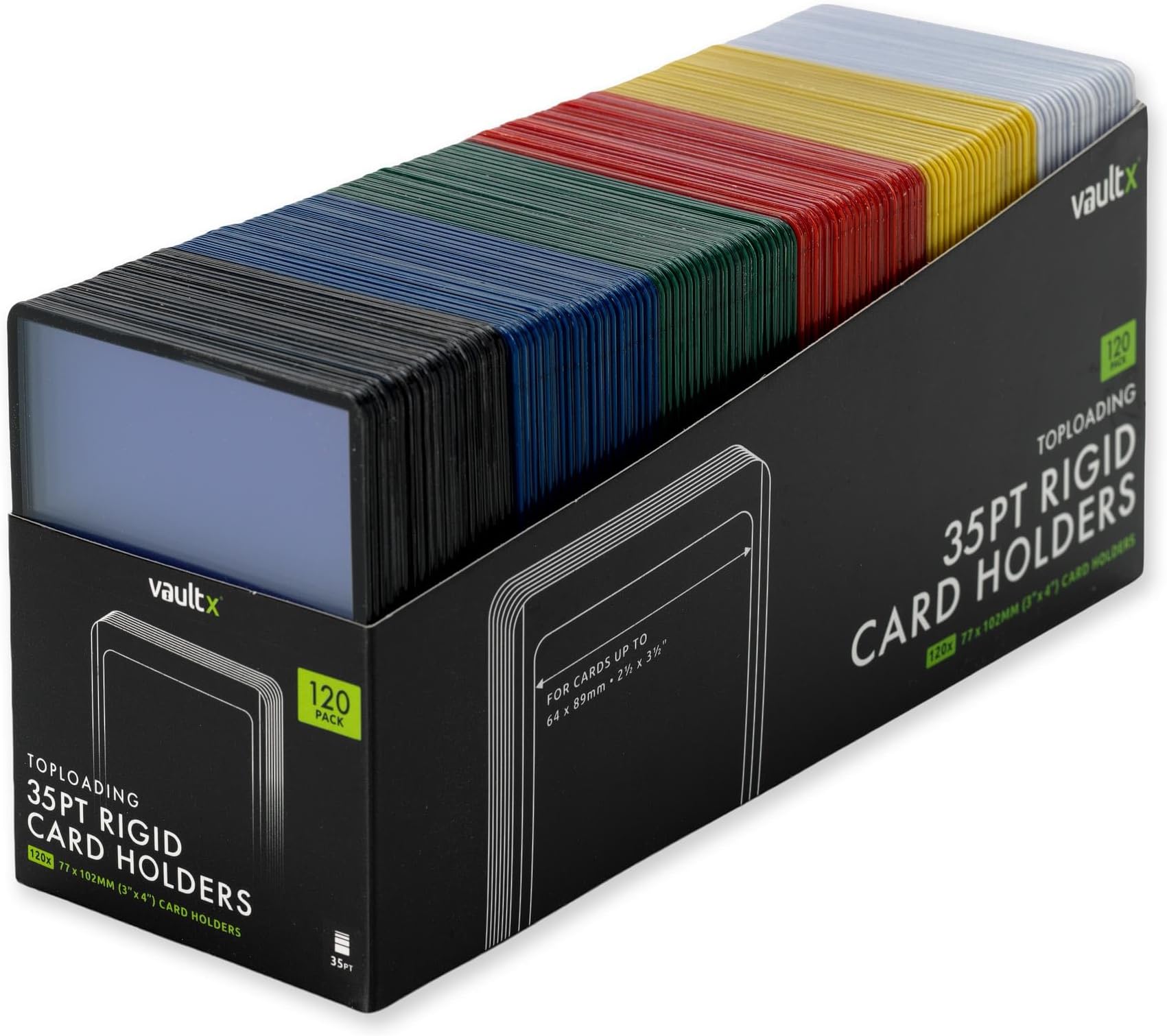Vault X 35pt Toploaders Multicolour (120 Pack) 3" x 4" Card Holders TCG