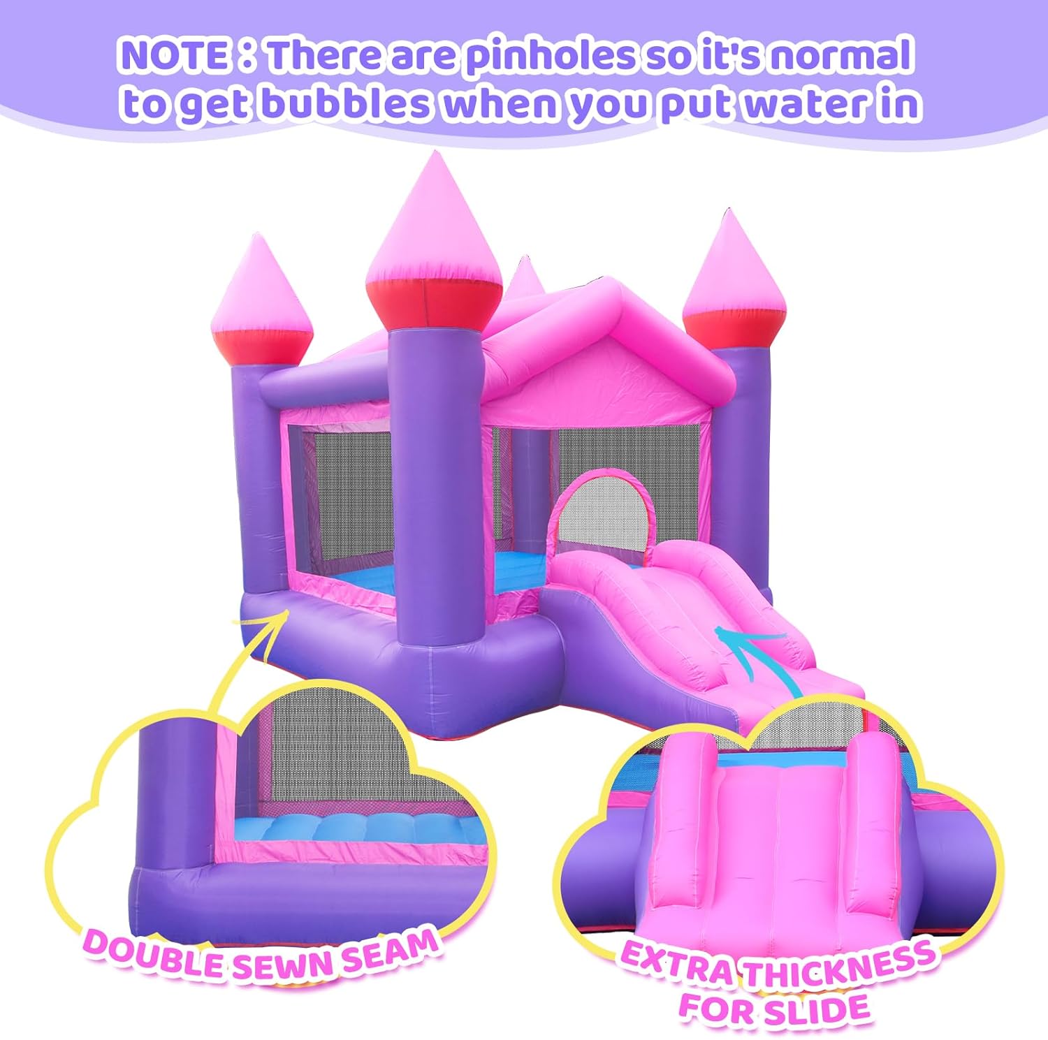 Doctor Dolphin Bounce House, Inflatable Pink Bounce House for Kids 3-6, Bounce House with Slide for Big Kids, Inflatable Bouncy House Bouncy Castle with Blower