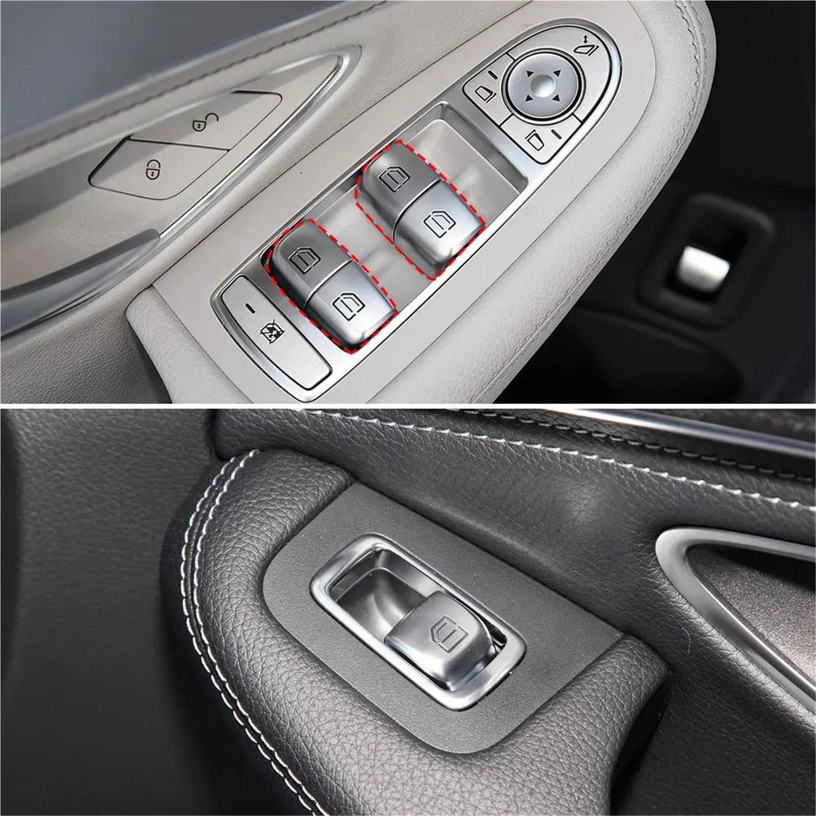 Bouton-poussoir Lève-vitre Pour Benz W205 W253 Bouton Commutation Fenêtre Électrique Voiture Couvercle C Pour GLC Pour Classe C180 Pour GLC260(1 jeu)