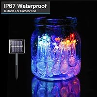 Vista 6 de suddus Paquete de 2 tiras de 30 luces LED solares para exteriores, impermeables, luces solares con 8 modos, luces solares de fiesta al aire libre