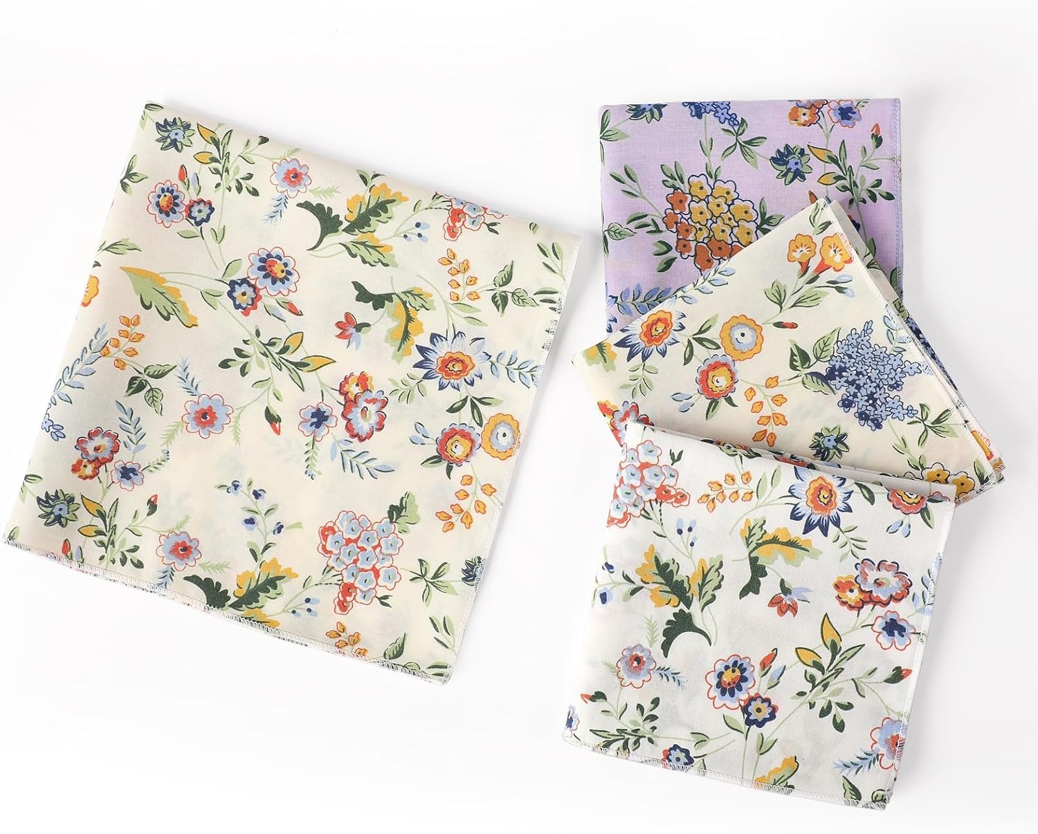 Cotton Handkerchiefs for Women Vintage Floral Print Ladies Handkerchiefs image 3