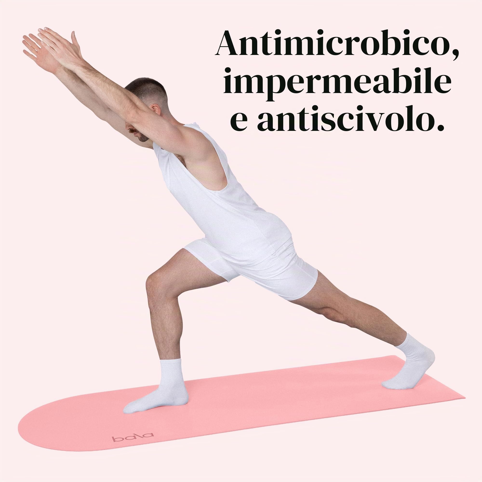 Bala - Tappetino da yoga per palestra a casa, antiscivolo, per allenamento a casa, stretching, pilates, aerobica, pavimento e fitness, tappetino per esercizi indoor