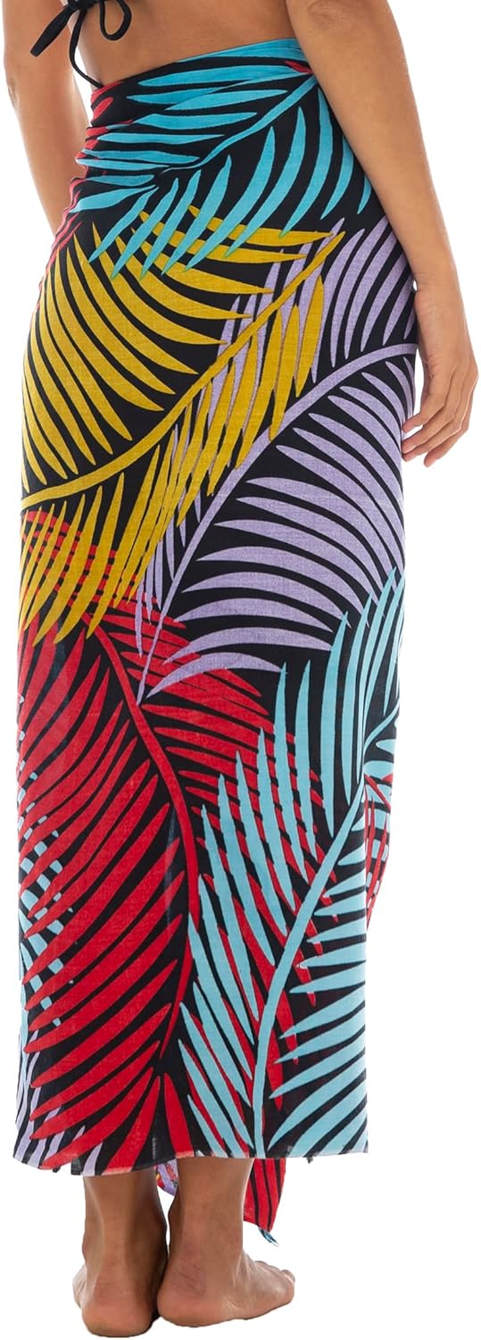 Back From Bali Womens Print Sarong Swimsuit Beach Cover Up Wrap Skirt Pareo
