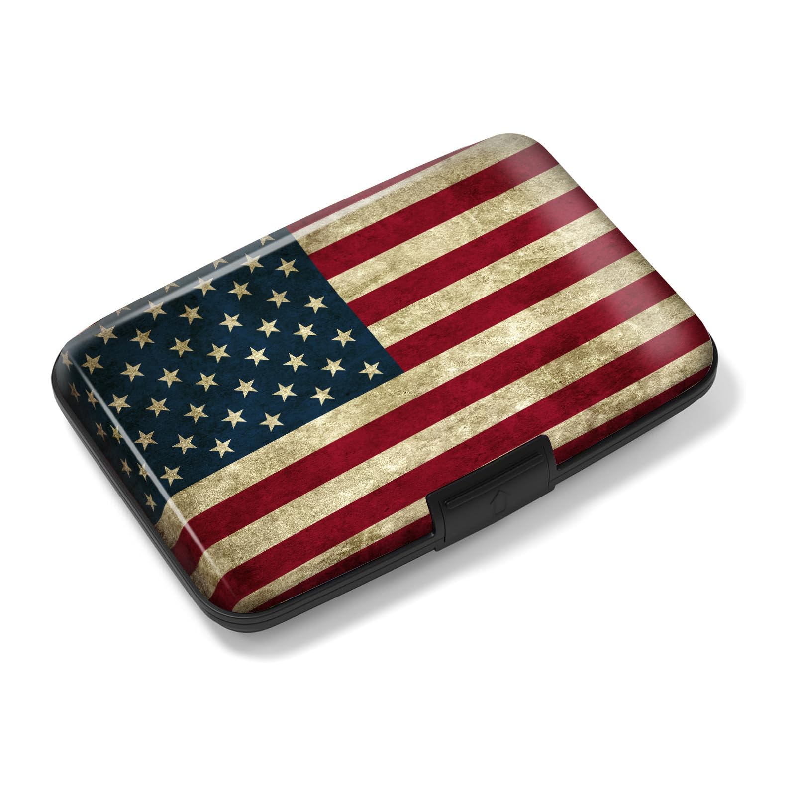 Credit Card Holder, Mini RFID Aluminum Wallet, Cute Slim Business Hard Card Case, Universal Metal Card Wallet for Women Men Luxuious Flag