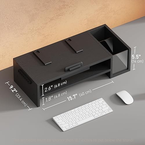 Miniatura 7 de Soporte de madera ajustable para laptop, soporte ergonómico de altura y ángulo con soporte para bolígrafo, compatible con MacBook AirPro, Dell, HP,