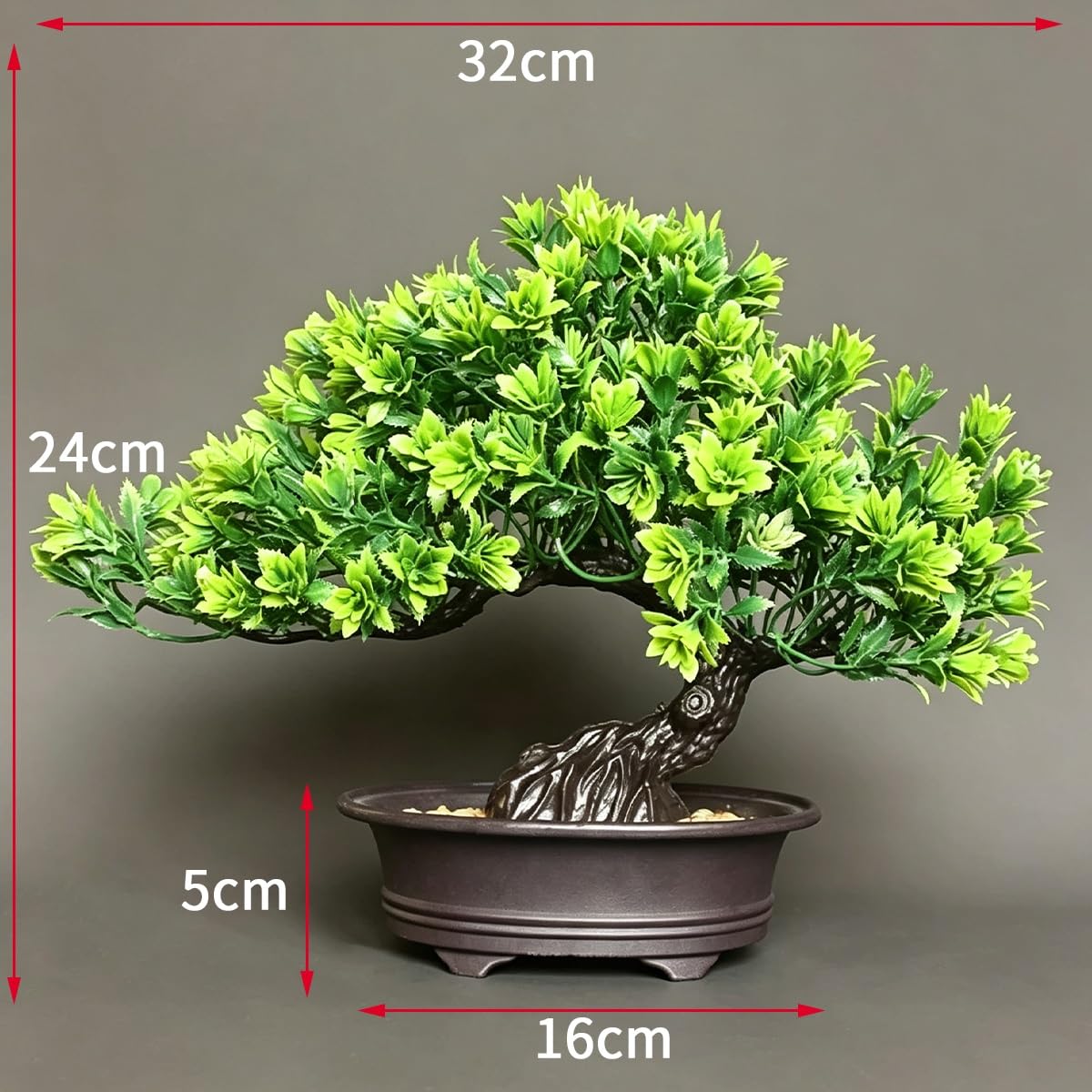 Fausse Plante Bonsaï avec Pot, Plantes Décoratives, Faux Arbre sans Eau | Arbres topiaires artificiels, fausse plante bonsaï, fausse plante for entrée, chambre à coucher, Table à thé(Grass Green)