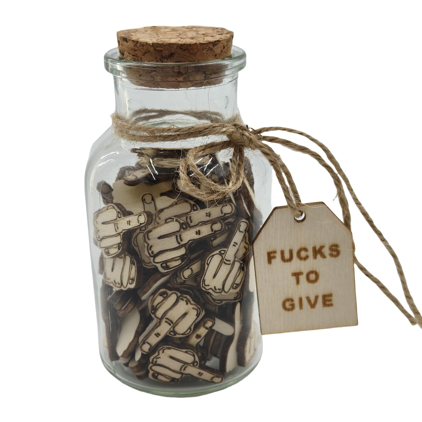 Jar of Middle Fingers, Fucks to Give Funny Gift, Bad Mood Vent Spoof, 100PCS Middle Finger, for Birthday Day, Holiday Present to Friend,Funny Gift,Valentines Day,Anniversaries