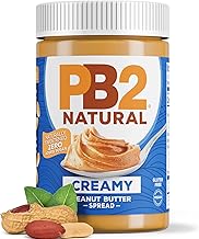 PB2 Natural Creamy Peanut Butter | All Natural Peanut Butter Spread | Healthy, Naturally Sweetened with Zero Added Sugar, Certified Gluten Free, Vegan (1-Pound Jar)