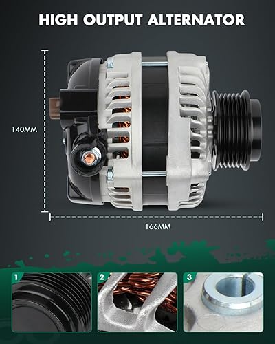 Miniatura 6 de SCITOO Alternador 9764219-124 apto para Honda Pilot 2012 2013 2014 2015 para Honda Odyssey 2011 2012 2013