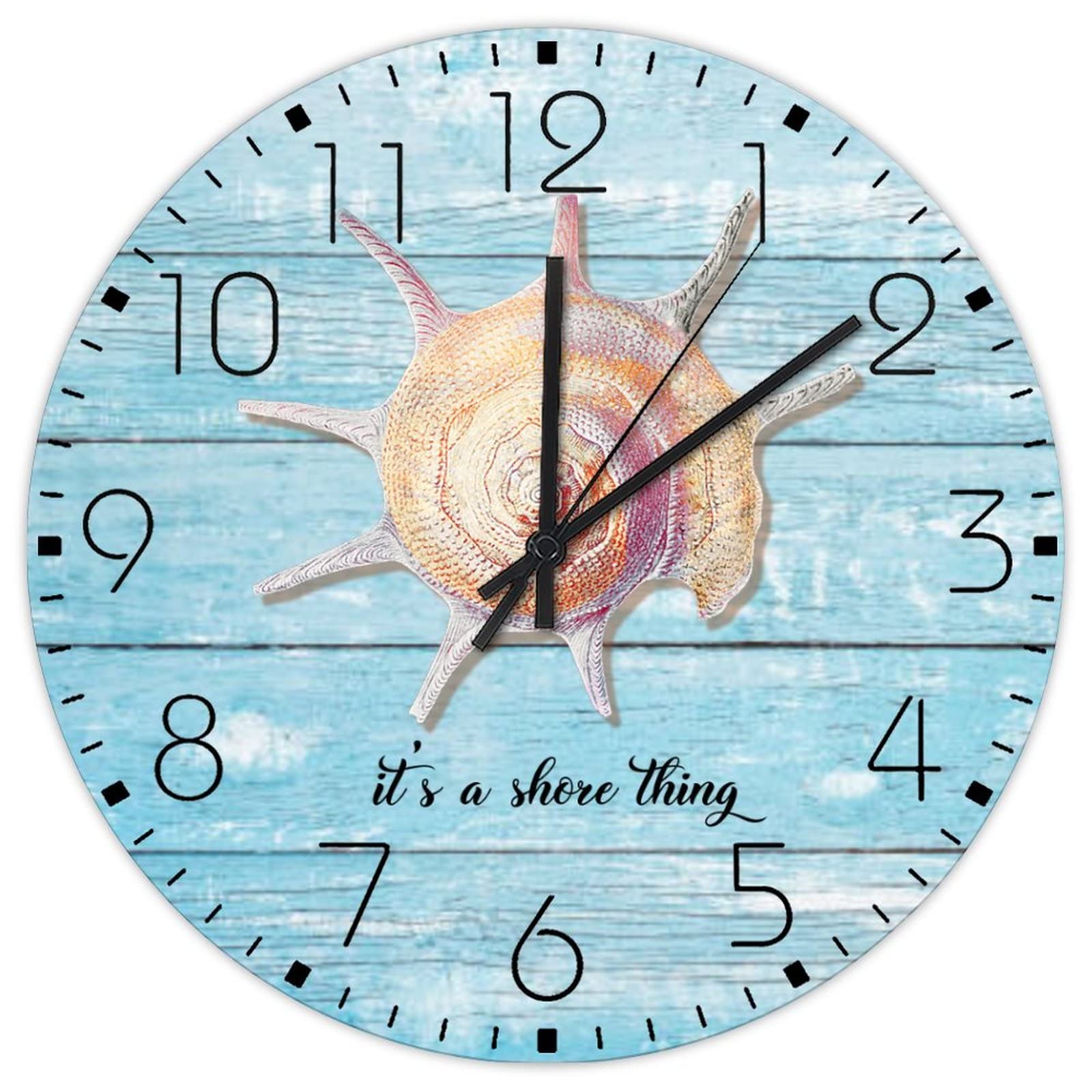 Horloge minimaliste à quartz sans tic-tac pour décoration marine de toilettes