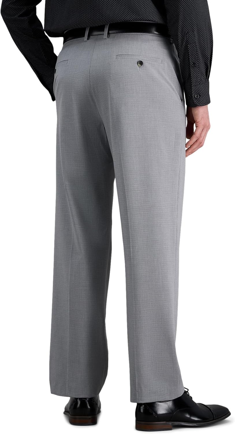 Haggar Men's Classic Fit Flat Front Solid Stretch Dress Pant