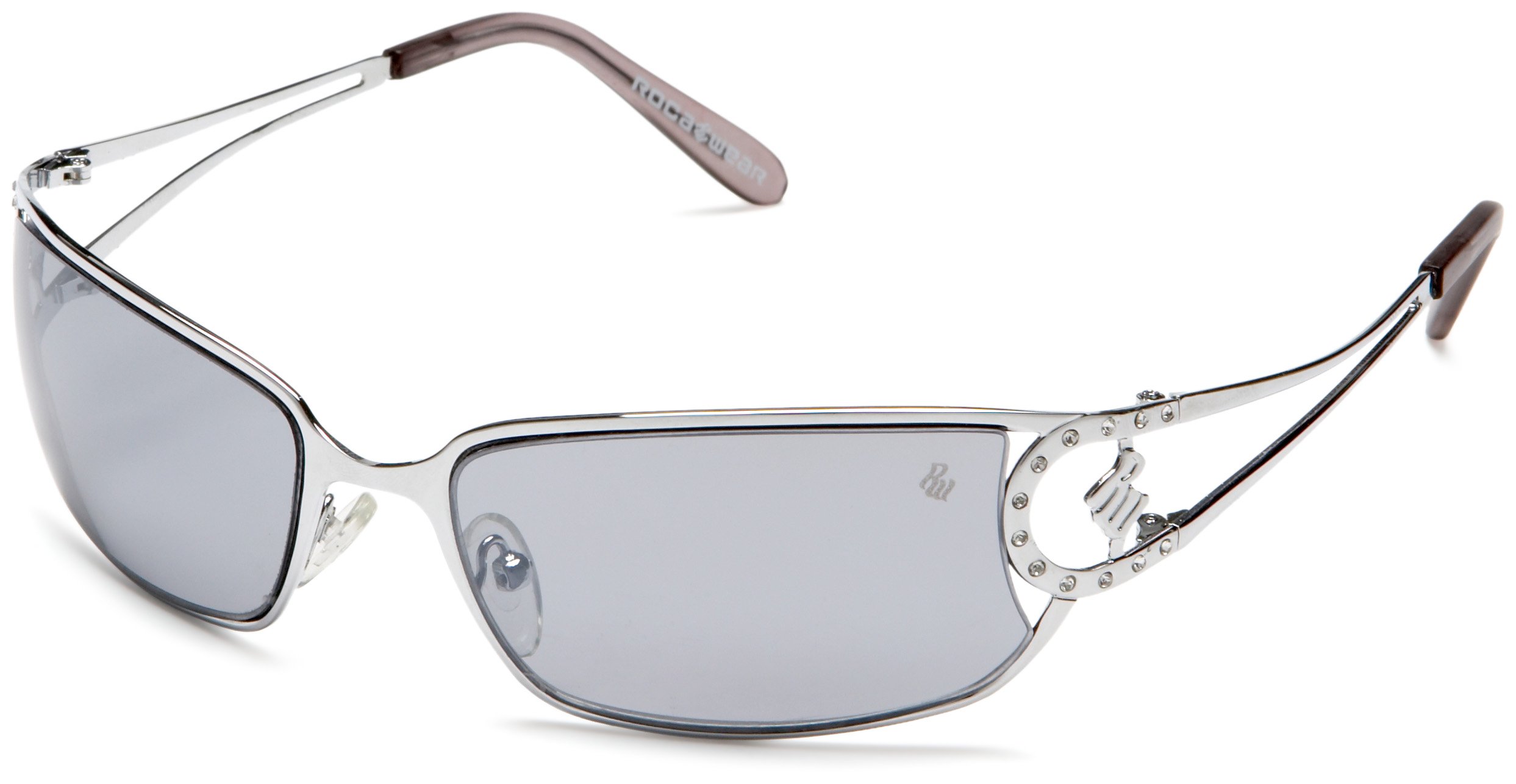 RocawearWomen's R220 UV Protective Vented Oval Metal Rhinestone Sunglasses | Wear All-Year | A Groovy Gift, 75 mm (pack of 1)