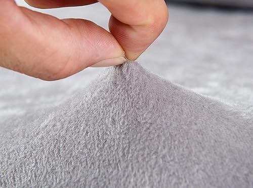 Miniatura 4 de MIKUDREAM Modern Velvet Plush High Stretch Sectional Couch Covers L Shape Sofa Covers 2pcs Sofa Slipcovers for 3 + 3 Seaters Sectional Chaise