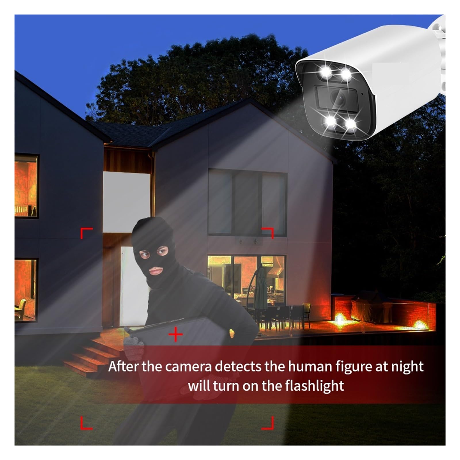Zestaw Systemu Kamer Bezpieczeństwa 8MP Mikrofon Audio 4K H.265 POE NVR AI Color Night Domowa Kamera Monitorująca Zestaw Zewnętrzny(1T,8CH NVR and 6 Camera)
