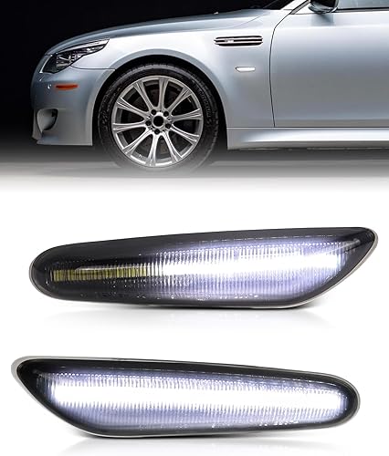 Luces LED dinámicas de posición laterales blancas para BMW 1 3 5 Series E90 E91 E92 E93 E46 E60 E61 E81 E82 E87 E88 E83 E84 X1 X3 63133418447