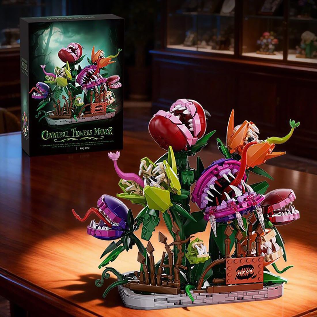 Blocs de Construction Technique Plantes Carnivores, 1000+ Pièces Modèle de Plante Monstrueuse, Kit de Construction MOC Compatible avec Les Grandes Marques