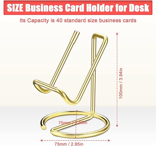 Miniatura 2 de 2 soportes de metal para tarjetas de visita para escritorio, soporte para teléfono celular, soporte elegante para tarjetas de visita, organizador de