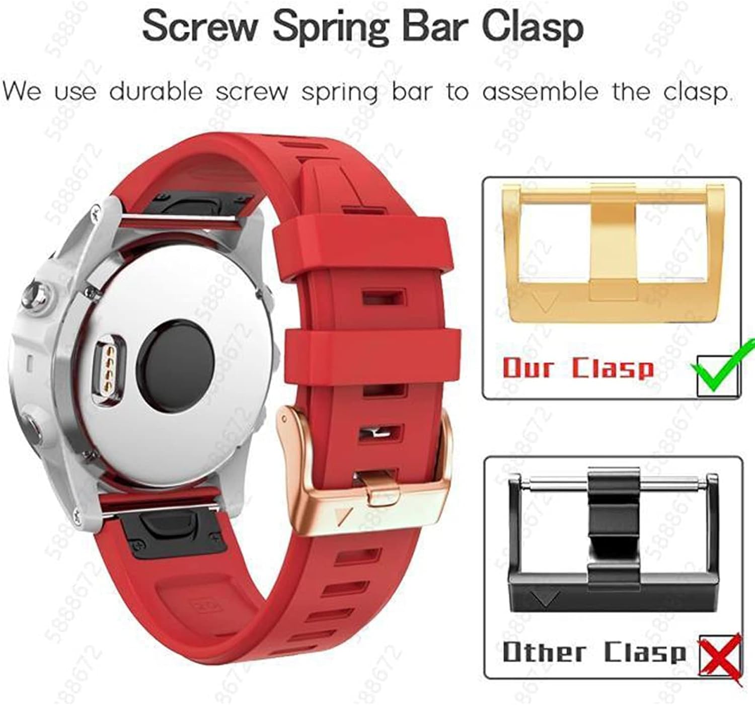 SKM Smart Watch Band Strap for Garmin Fenix 7S/5S/5S Plus/6S/6S Pro Quick Release EasyFit D2 Delta S Silicone 20mm Bracelet (Color : White, Size : for Fenix 5S 5S Plus)