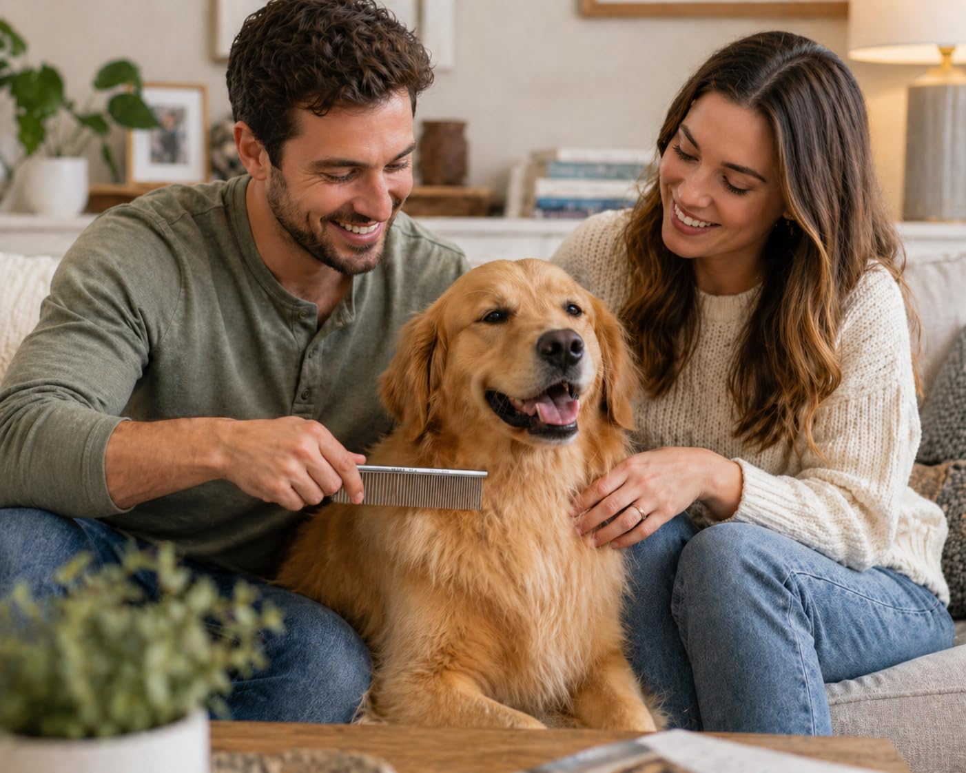Resco US Made Kombi-Kamm für Hunde und Katzen, Chrom