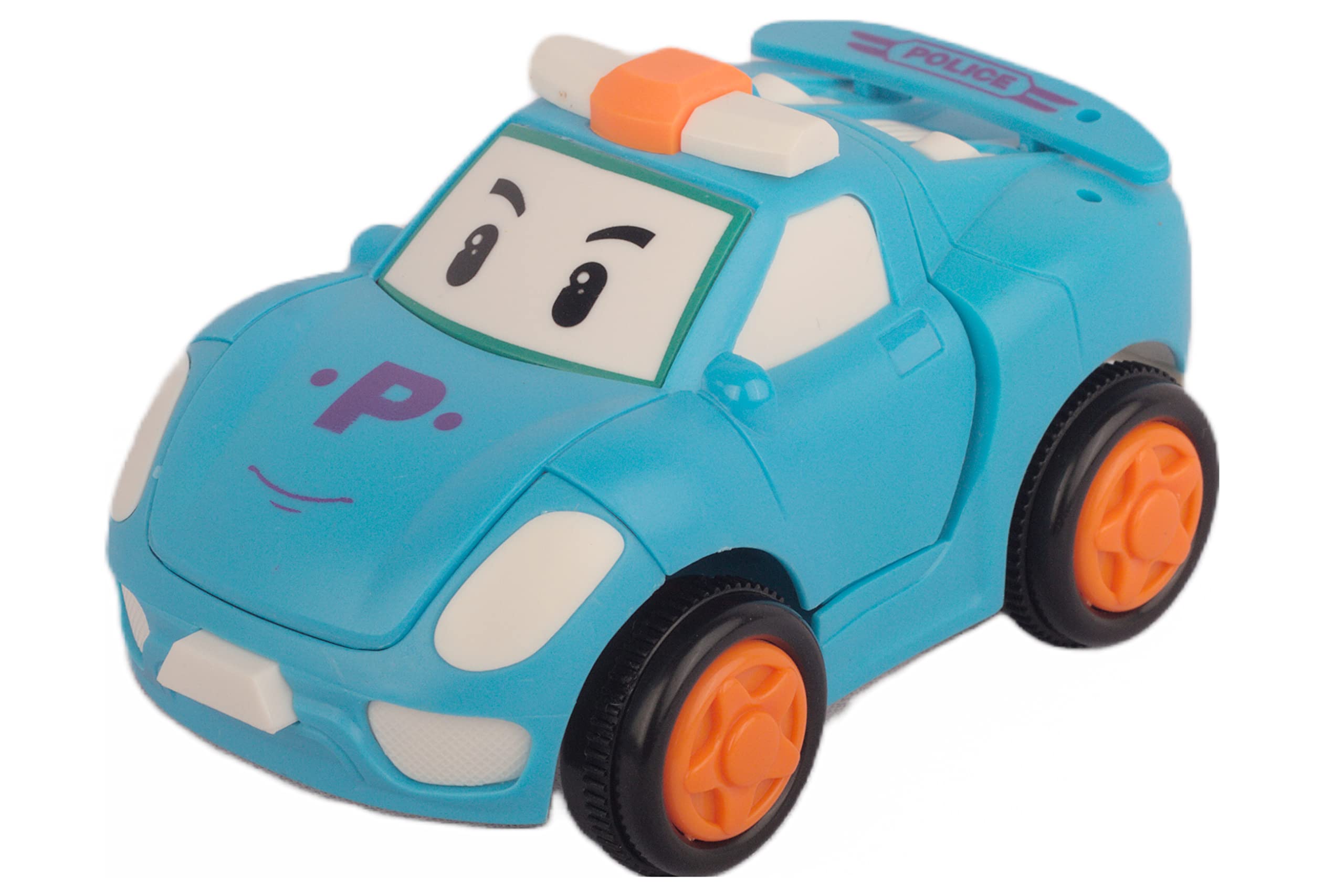 GRAPHITOS Transforming Car Revolving Mini Racing Robo Toy Car (11.5 * 7.1 * 6.1 CM, Blue)