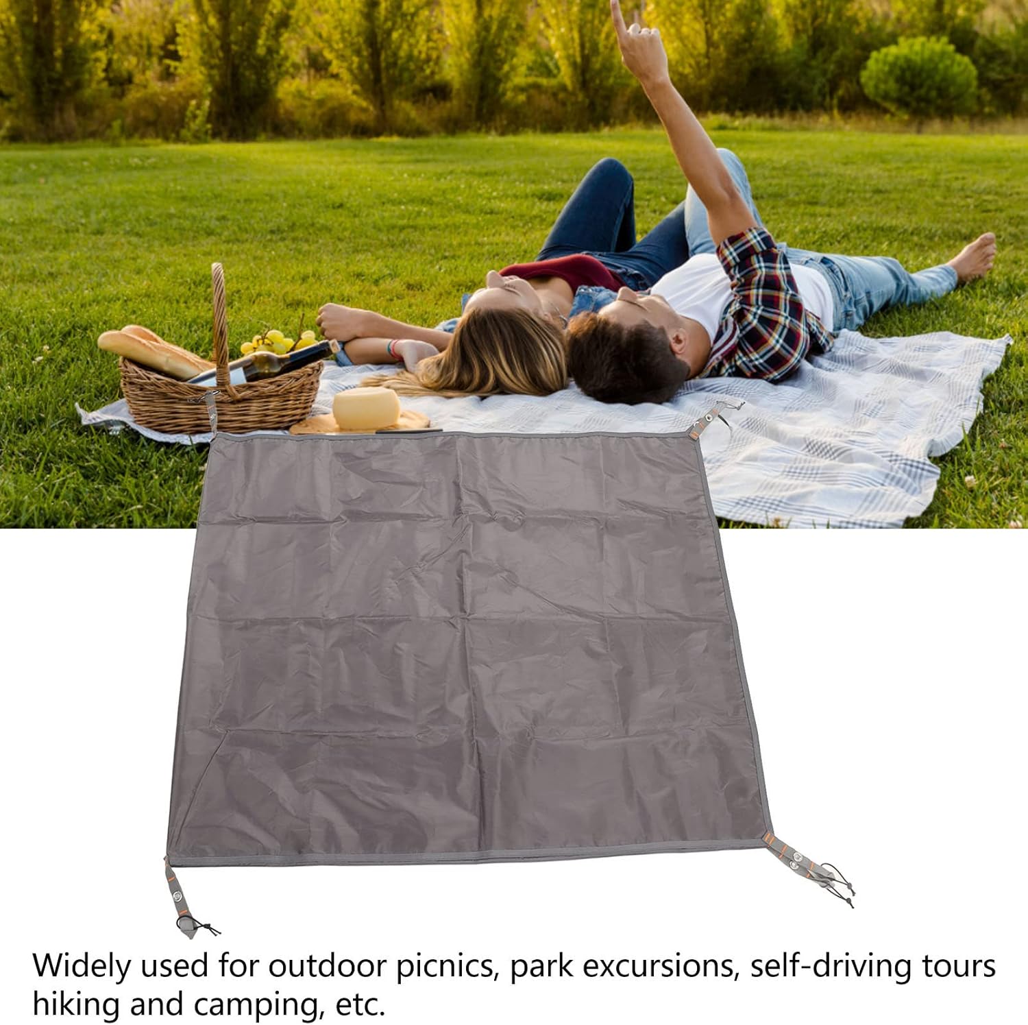 EVTSCAN Oxford Cloth Picnic Blankets - Waterproof Foldable Washable Outdoor Picnic Mat for Camping Park Hiking Grass Travelling
