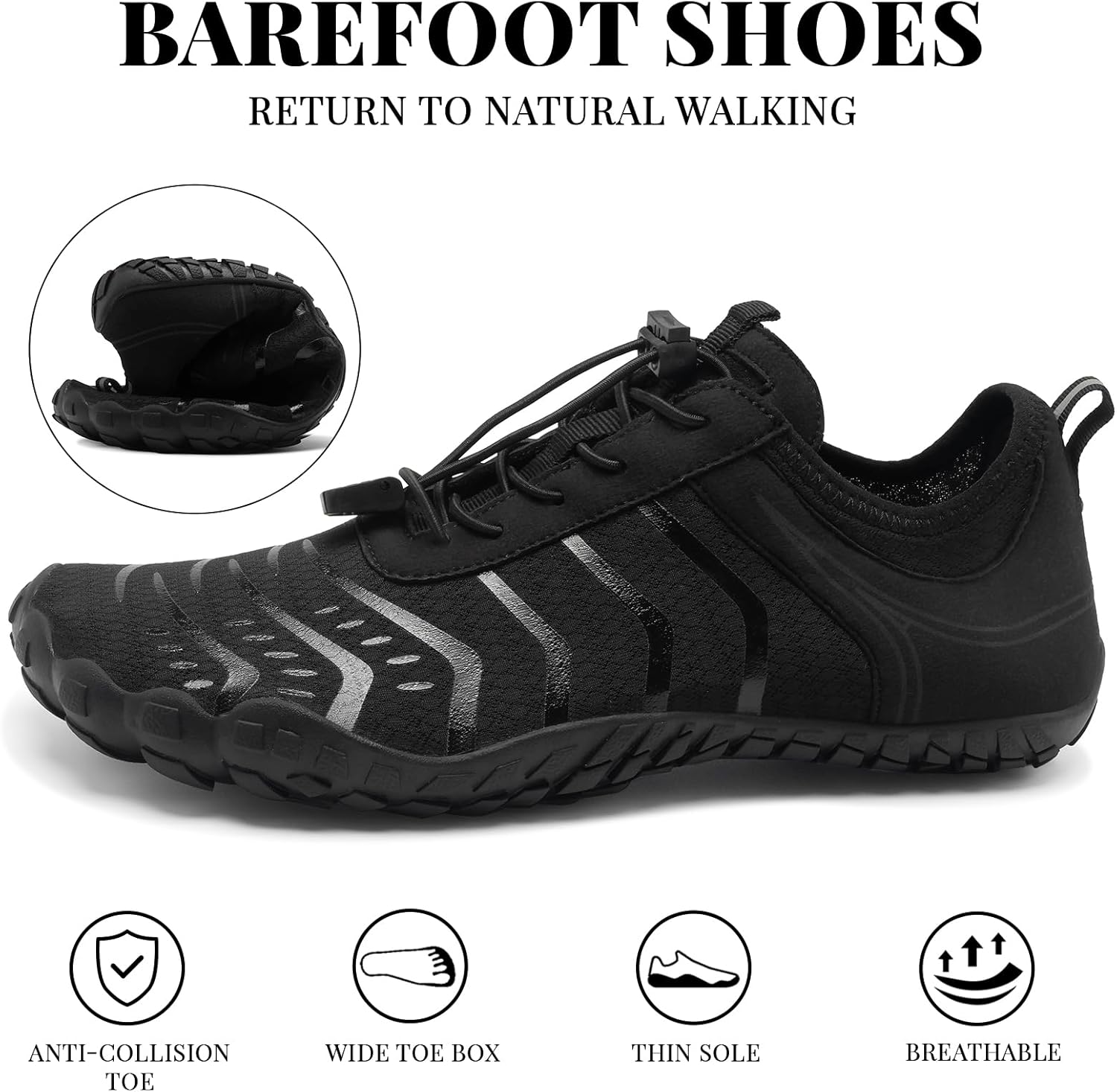 2026 New Hiking Barefoot Shoes Womens Mens Footwear,Wide Toe Box Water Shoe for Women Men,Zero Drop Comfortable & Non-Slip Barefoot Vitality Shoe Women's Athletic Footwear for Walking Hiking - Image 4