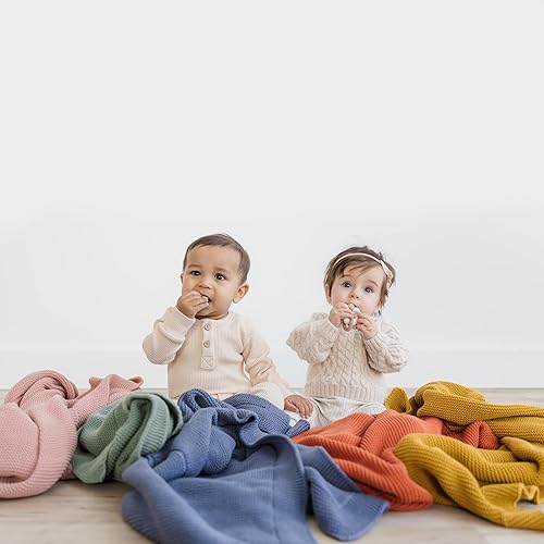Miniatura 7 de Natemia Manta de punto para bebé, algodón orgánico ultra suave de 30 x 40 pulgadas, manta para cochecito y siesta para niños pequeños