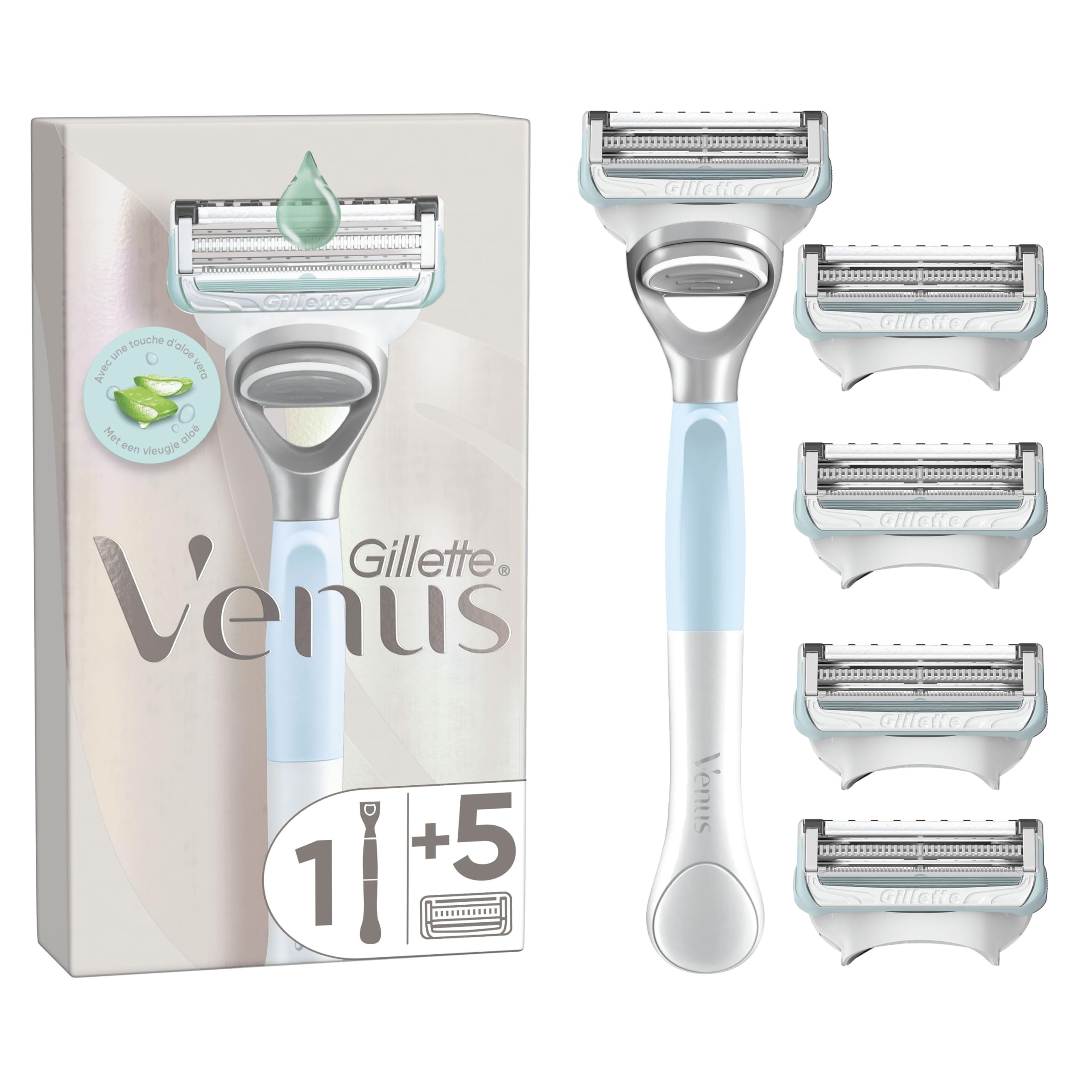 Gillette Venus Intimate Razor, 4 Razor Blade Refills for Pubic Hair, for Women