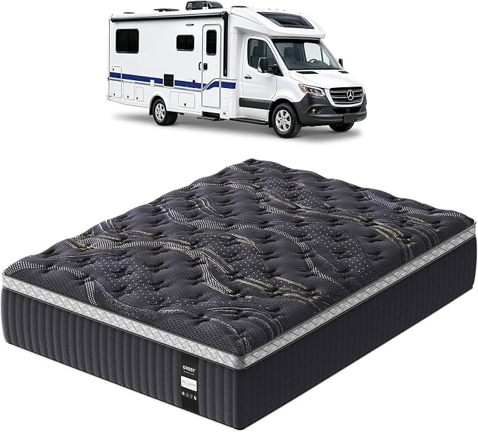 Grbsy 12 Inch RV Short Queen Mattress with Memory Foam & Pocket Coils