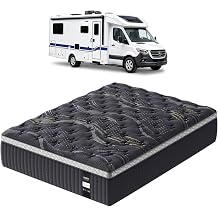 12 Inch RV Short Queen Mattress, Upgraded 7-Zoned Support Hybrid RV Queen Mattress In A Box with Cooling Gel Memory Foam & Pocket Coils, Motion Isolation, Medium Firm, 60" x 75"