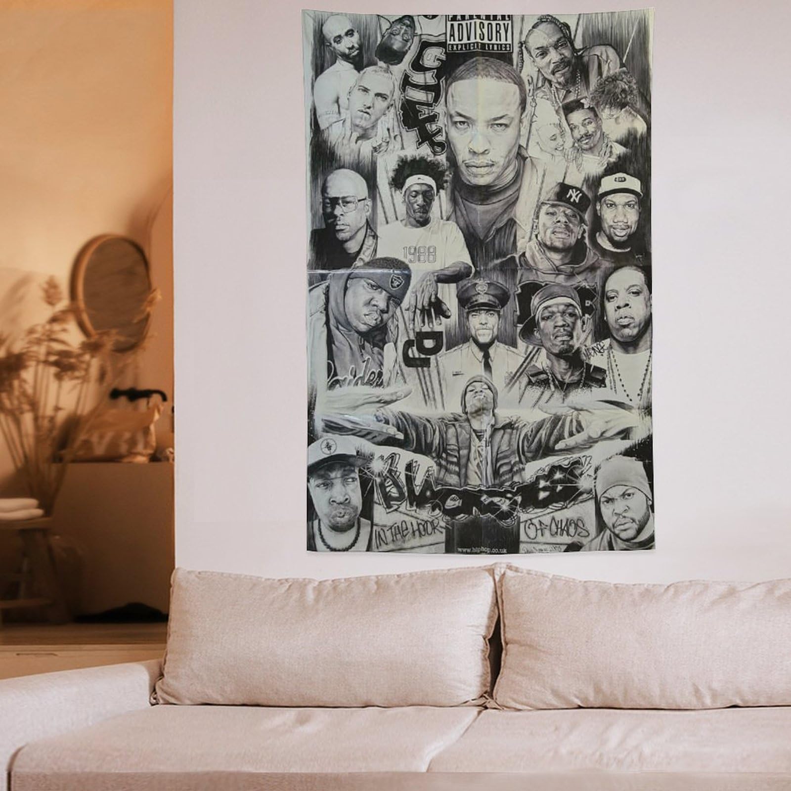 Poster da parete con cantante rap hip hop e stelle (7), decorazione da parete, decorazione moderna, 152,4 x 228,6 cm