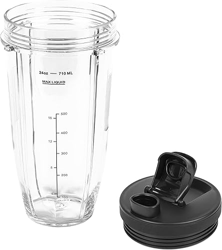 Miniatura 4 de Nutri Ninja, tazas de Tritan de 24 onzas con tapas Sip & Seal. Licuadoras serie Auto IA compatibles con BL480, BL490, BL640, y BL680, 2 unidades